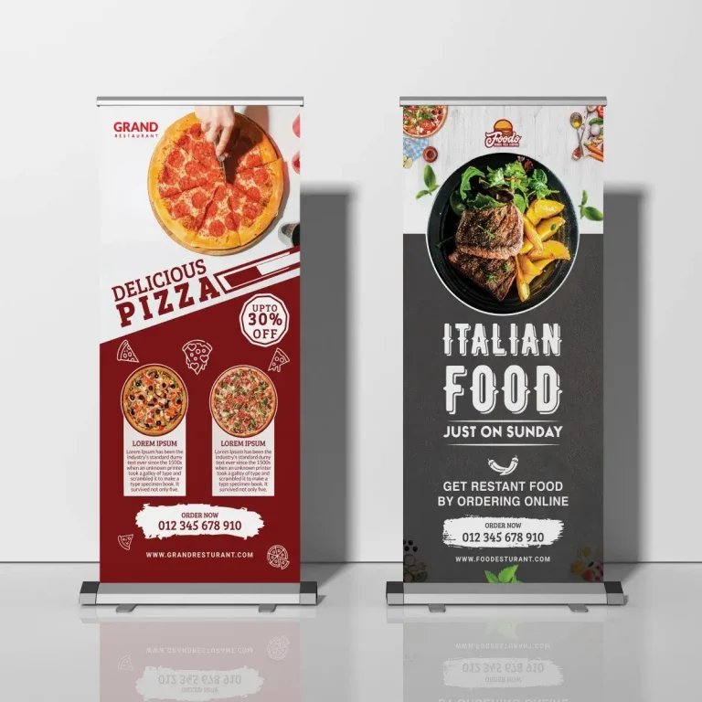 Two retractable banners