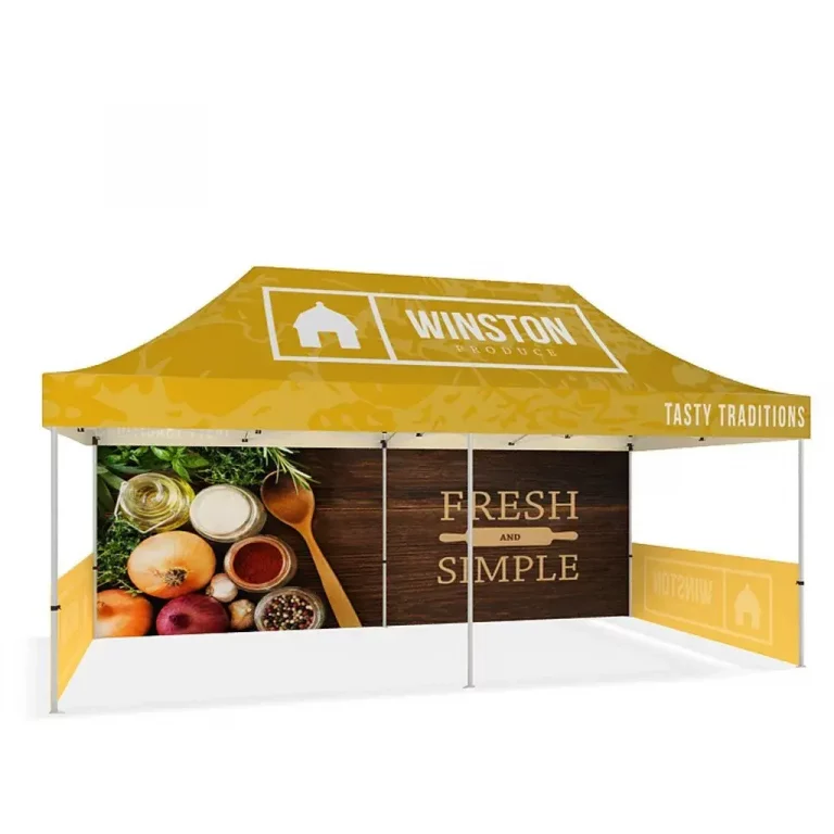 yellow trade show tent